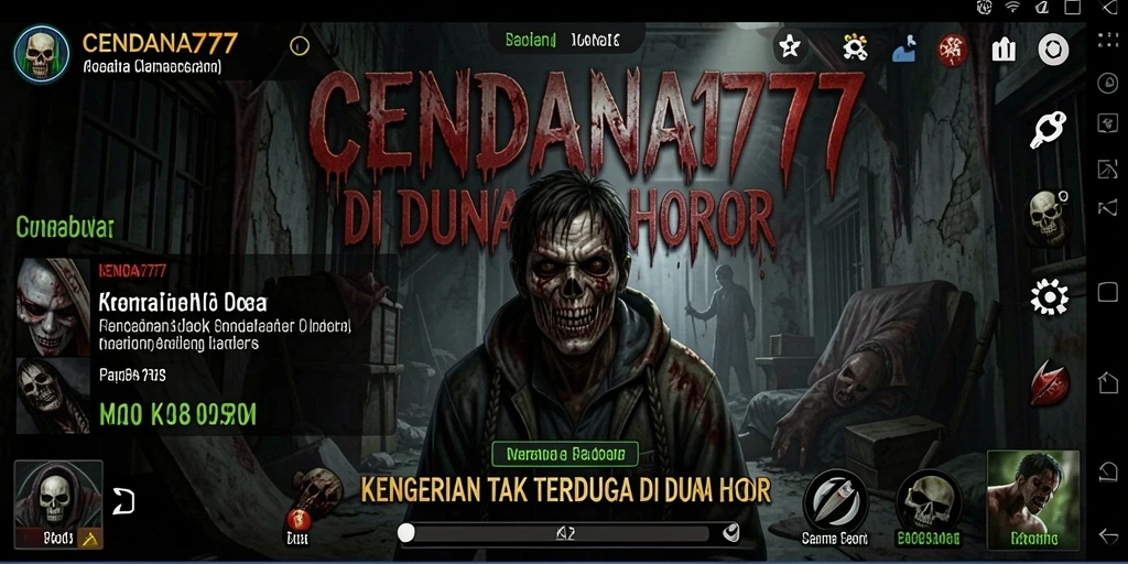 Screenshot CENDANA777 menampilkan momen menegangkan dengan makhluk horor menyeramkan.