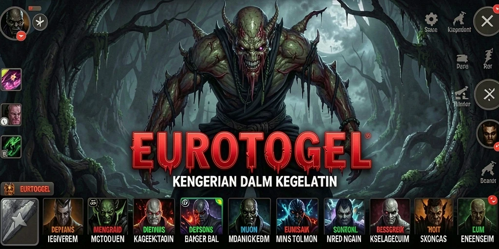 Tampilan gameplay mencekam dari EUROTOGEL saat menjelajahi lokasi yang gelap.