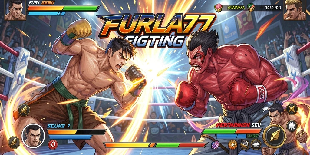 Screenshot menampilkan aksi pertarungan penuh adrenalin di FURLA77.