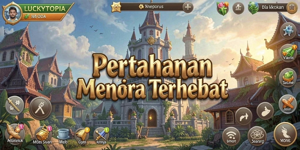 Gameplay menara pertahanan yang seru dan menantang.