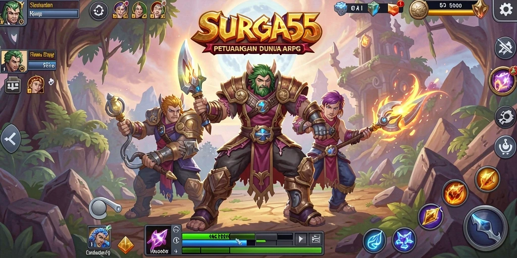 Tampilan gameplay seru dengan pertarungan ARPG yang mendebarkan.