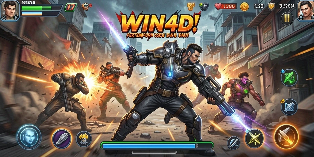 Tampilan gameplay seru dan menegangkan dalam WIN4D.